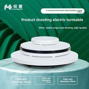 פלקונאייז 25 ס\\\"מ פלטפורמה מסתובבת חשמלית עם USB, דיסק מסתובב מפלסטיק לצילום, תאורה, שולחן צילום, אביזרי עזר תואמים - Product Image 3