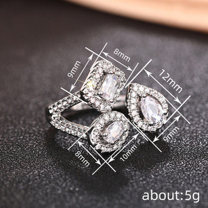 Anello Geometrico Regolabile a Goccia Quadrata per Donne, Elegante Gioiello da Dito alla Moda - Product Image 5
