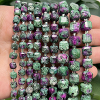 Perles en pierre d'épidote zoïsite naturelle facettées carrées de 6 à 10 mm pour la fabrication de bijoux, bracelets et colliers DIY