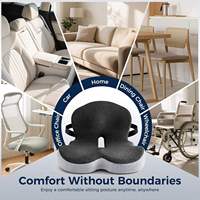 Coussin de siège ergonomique en mousse à mémoire de forme en forme de L avec sangle réglable pour le bureau, la maison, la voiture, les longues périodes assises