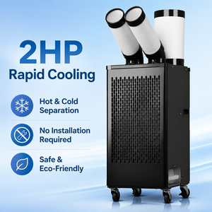Appareil de refroidissement industriel mobile, compresseur rapide, génération d'air froid, 4000W, climatiseur portable, idéal pour atelier - Product Image 1