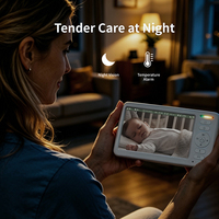 Babyphone avec caméra sans fil, écran HD IPS de 6 pouces, batterie 5000 mAh, mode VOX, détection sonore, communication bidirectionnelle sur 1000 pieds, sans Wi-Fi