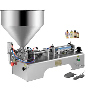 Factory price10-100ml Semi automatic puff cream mayonnaise salad dressing ketchup piston filling machine for sale