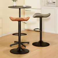 Tabouret de bar pivotant réglable en hauteur et chaise de bar, siège en similicuir, base en métal pour café, pub, maison et extérieur – Vente chaude