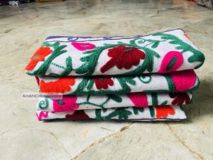 Embroidered Cotton <b>Quilt</b> Bohemian Floral Bedspread Handmade Multi Color Home Decor <b>Throw</b> Blanket All Season Use - Product Image 3