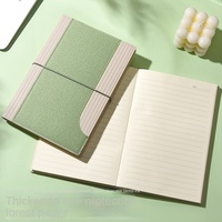 Carnet A5 personnalisable avec sangle, bloc-notes professionnel, couverture en cuir PU épaissi, papeterie, option d'impression de logo, KG0111, boîte cadeau