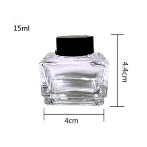 Flacone Vuoto in Vetro Trasparente Rettangolare da 15ml 30ml per Inchiostro, Bottiglia Quadrata da 1oz per Penna Stilografica - Product Image 2