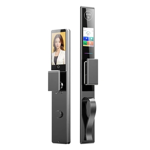 Tuya cao cấp mặt video thông minh khóa với tay cầm lớn dài Khóa cửa vân tay & mật khẩu Đầu đọc thẻ kết nối Wi-Fi - Product Image 1