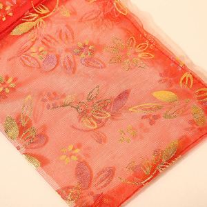 Pochette en organza estampée à chaud, imprimé Bauhinia, sacs cadeaux avec cordon de serrage 9x12cm, pochette pour bijoux et bonbons pour cadeaux de mariage - Product Image 6