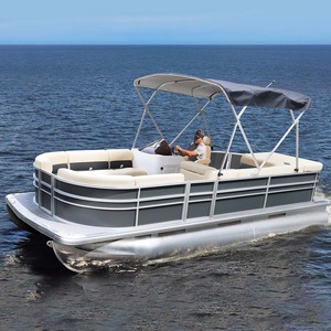 Bote pontón sencillo asequible de 18 pies con asientos de toldos y motor fuera de borda para fiestas familiares o en <span class=keywords><strong>alquiler</strong></span> - Product Image 2