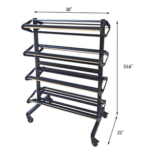 Jh-mech gói giấy cuộn chủ 8 con lăn lớn nhiệm vụ nặng nề với đứng có thể điều chỉnh thép giấy cuộn Dispenser giá - Product Image 2