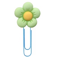 Clips de Papel con Diseño de Flores, Novedosos y Lindos, de Anime y Dibujos Animados, para Oficina, de PVC, Metal y Acero, No Magnéticos, Marca Stargood