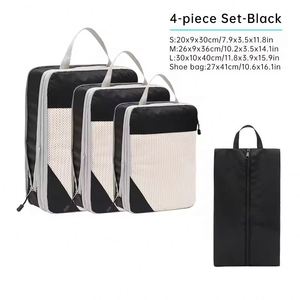 Latest 4 Pcs Set Pouch Bags Luggage <b>Space</b> <b>Saving</b> Compression Packing Cubes for Travel Duffel <b>Shoes</b> Organizer - Product Image 3