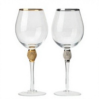 Verres à vin rouge modernes Raymond en cristal sans plomb avec bordure dorée, 550 ml, coffret cadeau