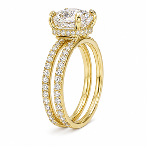 Anello di fidanzamento a quattro punte per donna, gioiello da dito scintillante per cena o festa - Product Image 1