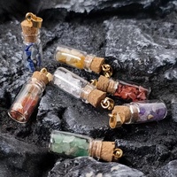 Prix usine gros naturel guérison cristal graviers Mini bouteille collier pendentif pour cadeau
