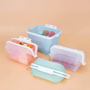 Zenidoo L-278 Boîte à lunch pliable réutilisable en silicone, résistante à la chaleur, pour préparation de repas, conteneur de stockage alimentaire 1500ml - Product Image 1