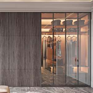 Meubles de chambre à coucher contemporains en chêne Yaman, 210 cm de large, durables, simples, modernes, minimalistes, couleur personnalisable, armoire pliable, hôtel - Product Image 2