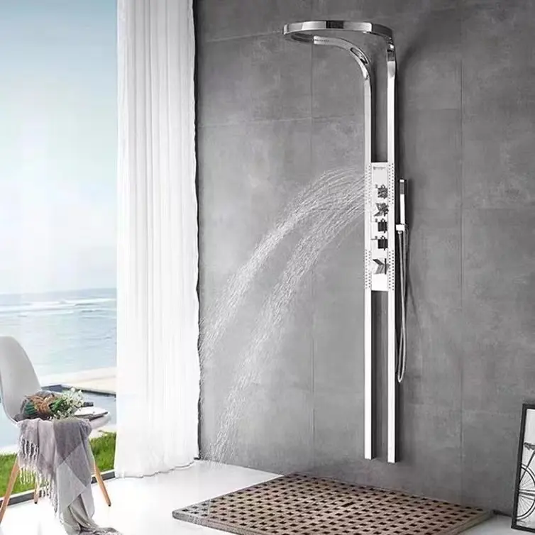 현대 창조적 인 강우 샤워 패널 시스템 폭포 캐스카다 Chuveiro 가정용 스탠딩 샤워 세트 (믹서 포함)
