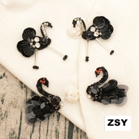 ZSY fait à la main perlé vêtements patch bricolage sequin forage couture cygne sirène haut de gamme sac accessoires