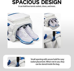 PU Tennis Pickleball Badminton Sporttasche mit 50-70L Kapazität Wasserabweisend Separates Schuhfach & Schultergurt - Product Image 4
