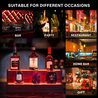 [Exportation Chine] Étagère à vin moderne en bois d'ingénierie avec éclairage LED de 20 pouces pour bar à domicile