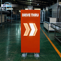 Support publicitaire personnalisé pour drive-thru, en acier inoxydable, étanche, avec revêtement en poudre, pour signalétique extérieure