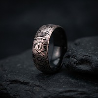 Kunden spezifische einzigartige Mokume Design Wolfram Ehering für Männer Mode Ringe