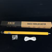 Moteur tubulaire DC A-OK AM35-6/18-ES-E-Z avec batterie au lithium intégrée pour stores enrouleurs