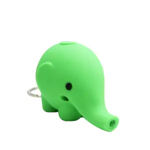 3D Mini voi LED Keychain phim hoạt hình động vật Đèn pin nhựa móc chìa khóa xe túi quyến rũ