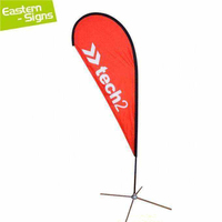 Drapeau plume personnalisé imprimé, drapeau de plage, drapeau publicitaire en forme de goutte d'eau avec mât et base remplie d'eau pour la promotion en extérieur