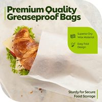 Sac en papier écologique, résistant à la graisse, blanc, pour emporter des biscuits, des beignets, des frites, des hamburgers, emballage alimentaire recyclable avec fond pointu