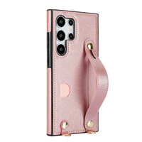 Bracelet porte-carte en cuir étui de téléphone portable pour Samsung Galaxy S20FE S21 S22 S23 S24 S25 bord housse de téléphone avec lanière