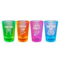 Verres à shot en plastique lumineux à LED avec logo imprimé – Design moderne et minimaliste pour fêtes, bars, boîtes de nuit et anniversaires