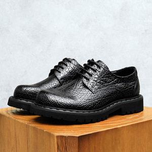 Chaussures Oxford de ville pour hommes, en cuir, luxueuses et élégantes, à lacets, antidérapantes, avec empiècements en cuir, style britannique. - Product Image 2
