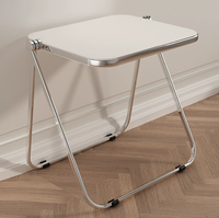 Table basse moderne vintage blanche transparente pliable Restaurant utilisant une table pliante Table de balcon et combinaison de chaises