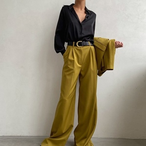 Camisa de Manga Larga para Mujer, Blusa de Satén Brillante con Solapa, Ropa de Moda - Product Image 2