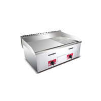 Plancha de Comptoir Commerciale à Gaz en Acier Inoxydable pour Restaurant Fast Food, Gril BBQ à Gaz GPL