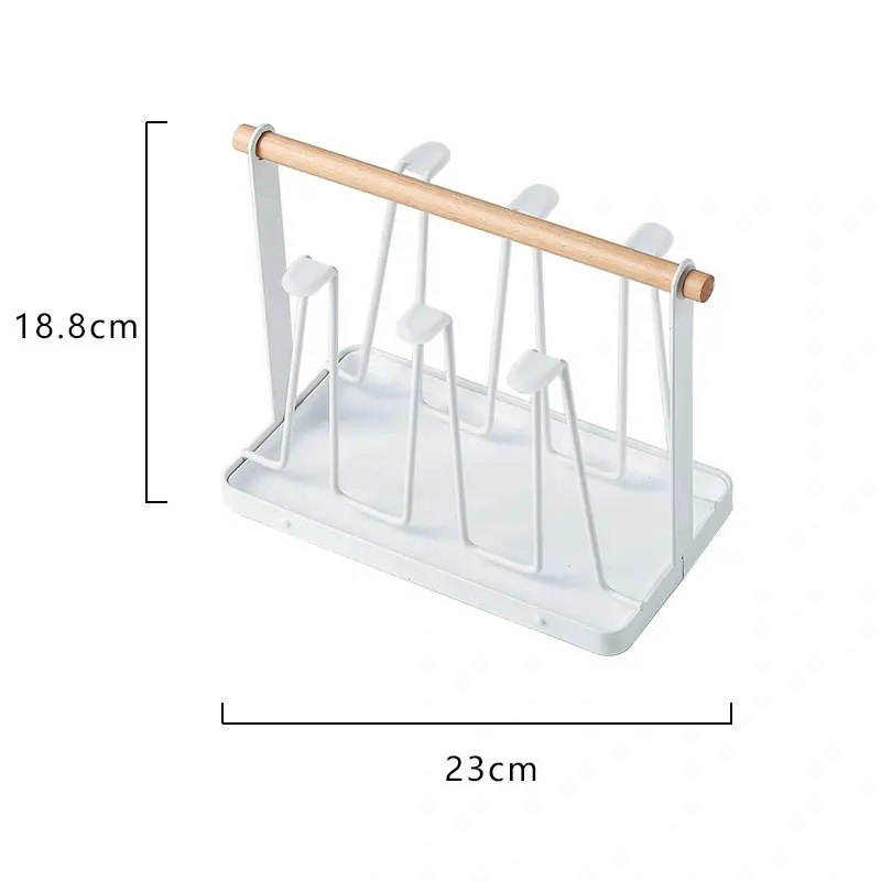 Nouveau design support de vidange de tasse en fer avec plateau salon bouteilles d'eau organisateur étagère support de stockage de tasse