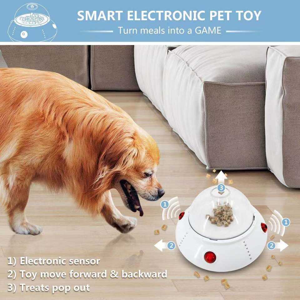 Electric Laser Pointer Feeder for Cats Dogs - PP Material Interactive Pet Toy