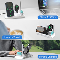 Chargeur sans fil pliable 4 en 1 Station de charge sans fil pour iphone Watch Earbuds et chargeur de crayon vente en gros
