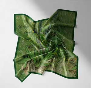 Pañuelo Cuadrado de Seda Sintética con Diseño de Flores de Iris de <span class=keywords><strong>Van</strong></span> <span class=keywords><strong>Gogh</strong></span>, Pañuelo para el Cabello, Pañuelo para el Cuello, MOQ Bajo - Product Image 4