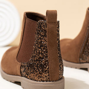 Nouvelles <span class=keywords><strong>Bottes</strong></span> Courtes en PU Style Britannique pour <span class=keywords><strong>Filles</strong></span> Automne-Hiver 2025 avec Talon Brillant - Product Image 3