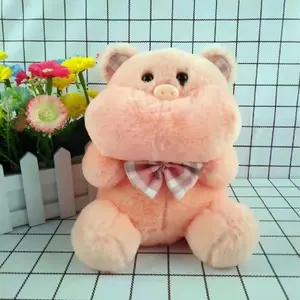 Hengyuan Kawaii porcellino farciti peluche di natale Goft bambola per bambini sorriso rosa rotonda maiale peluche simpatico sofà ornamento