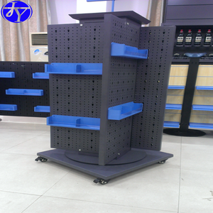 Estante de exhibición de supermercado Flexible metálico de cuatro lados con ruedas de un solo lado perforadas de Servicio Ligero Acceso conveniente - Product Image 2