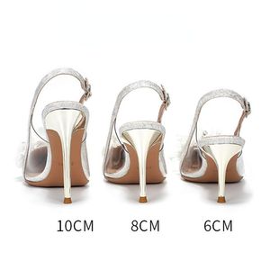 Rhinestone Talons Wedding Designer Fashion Sandale Femme 2024 <b>White</b> Women <b>Heels</b> for Ladies - Product Image 6