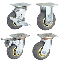 Roulettes de moyenne capacité avec options fixes et pivotantes en caoutchouc PVC orange