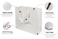 personnalisé OEM papier d'art classique simple réutilisable sac à provisions en papier blanc pour vêtements vêtements robes
