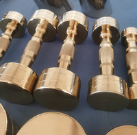 Haltères de Musculation Professionnels en Acier Robuste, Couleur Or, Chromés, Ensemble d'Haltères d'Intérieur de 2,5 à 50 kg