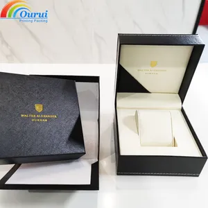 OEM Luxury Custom Logo Watch Storage Box Branded design Leather Watch Box Free Sample